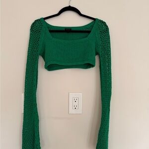 NBD Green Verona Crochet Top and Skirt